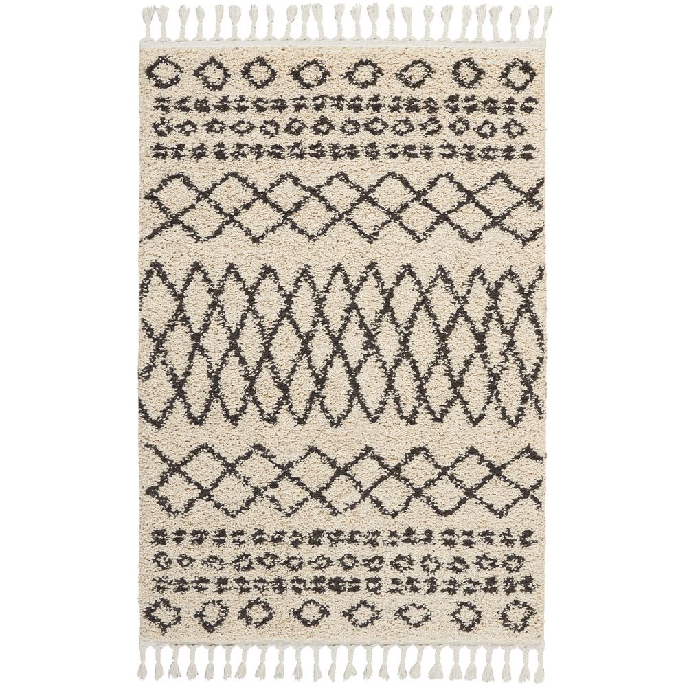 Moroccan Shag Area Rug, Cream, 3'11" x 6'7". Picture 1