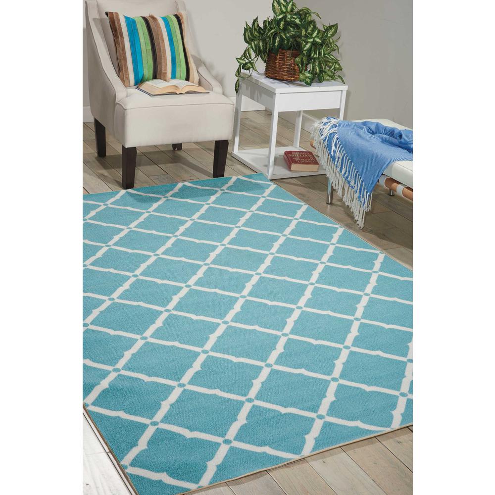 Home & Garden Area Rug, Aqua, 7'9" x 10'10". Picture 2
