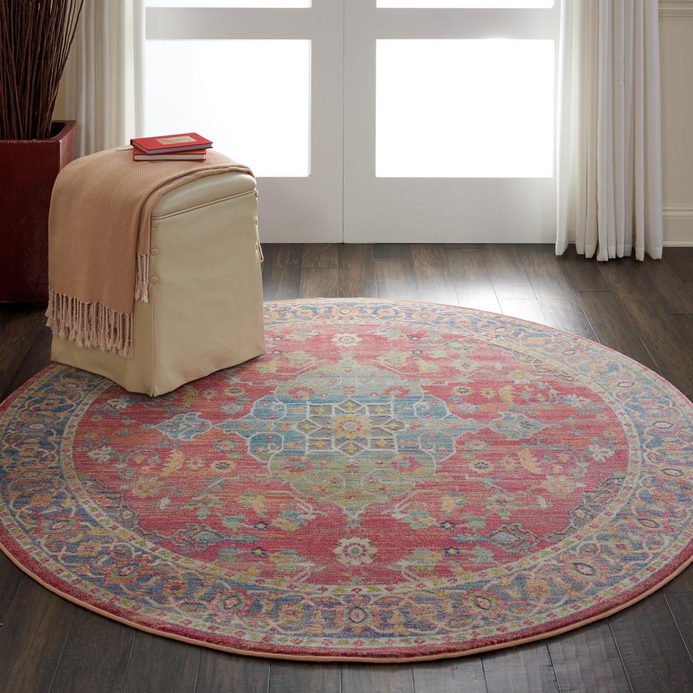 Vintage Round Area Rug, 6' x Round. Picture 3