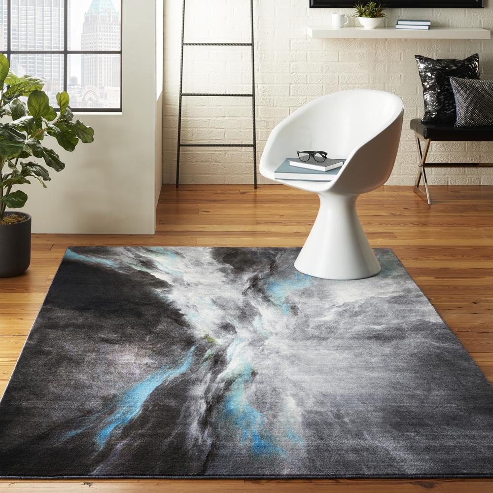 Nourison Le Reve Area Rug, Charcoal/Multicolor, 4' x round, LER06. Picture 2
