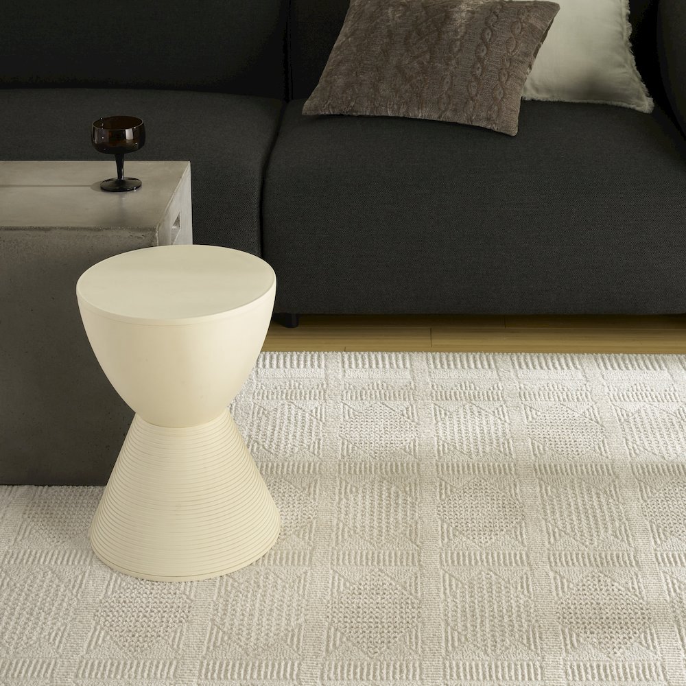 Nordic 8' x 10' Ivory Beige Modern Indoor Rug. Picture 9
