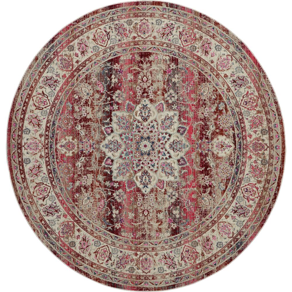 Vintage Round Area Rug, 6' x Round. Picture 1