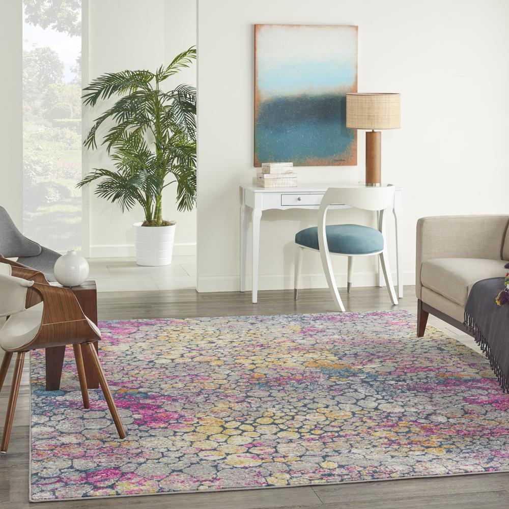 PSN34 Passion Yellow Multi Area Rug- 6'7" x 9'6". Picture 9