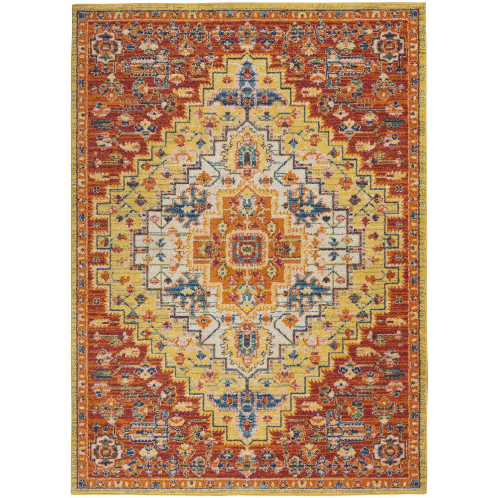 ALR04 Allur Red Multicolor Area Rug- 5'3" x 7'3". Picture 1