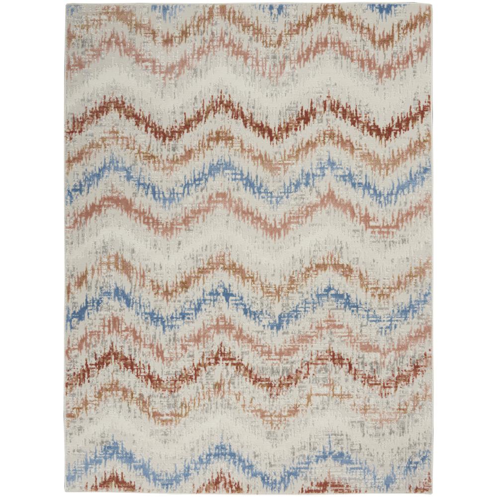 ETN04 Elation Ivory Multicolor Area Rug- 5'3" x 7'3". Picture 1
