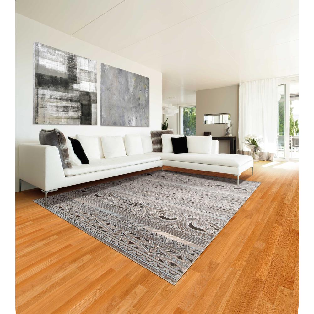 Karma Area Rug, Stone, 3'9" x 5'9". Picture 2
