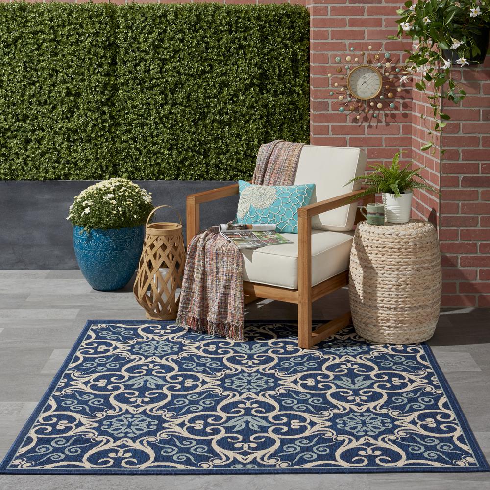 Caribbean Area Rug, Navy, 5'3" x SQUARE. Picture 10