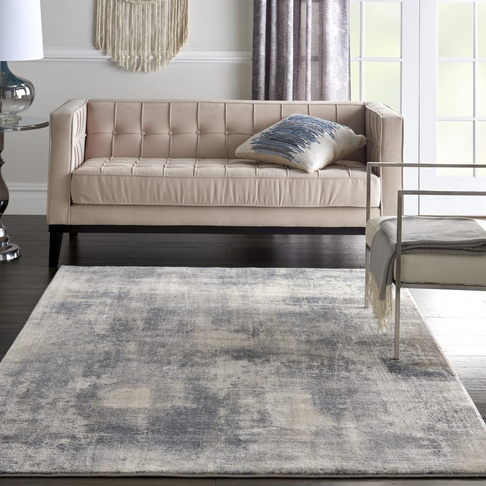 Rustic Textures Area Rug, Blue/Ivory, 3'11"X5'11". Picture 4