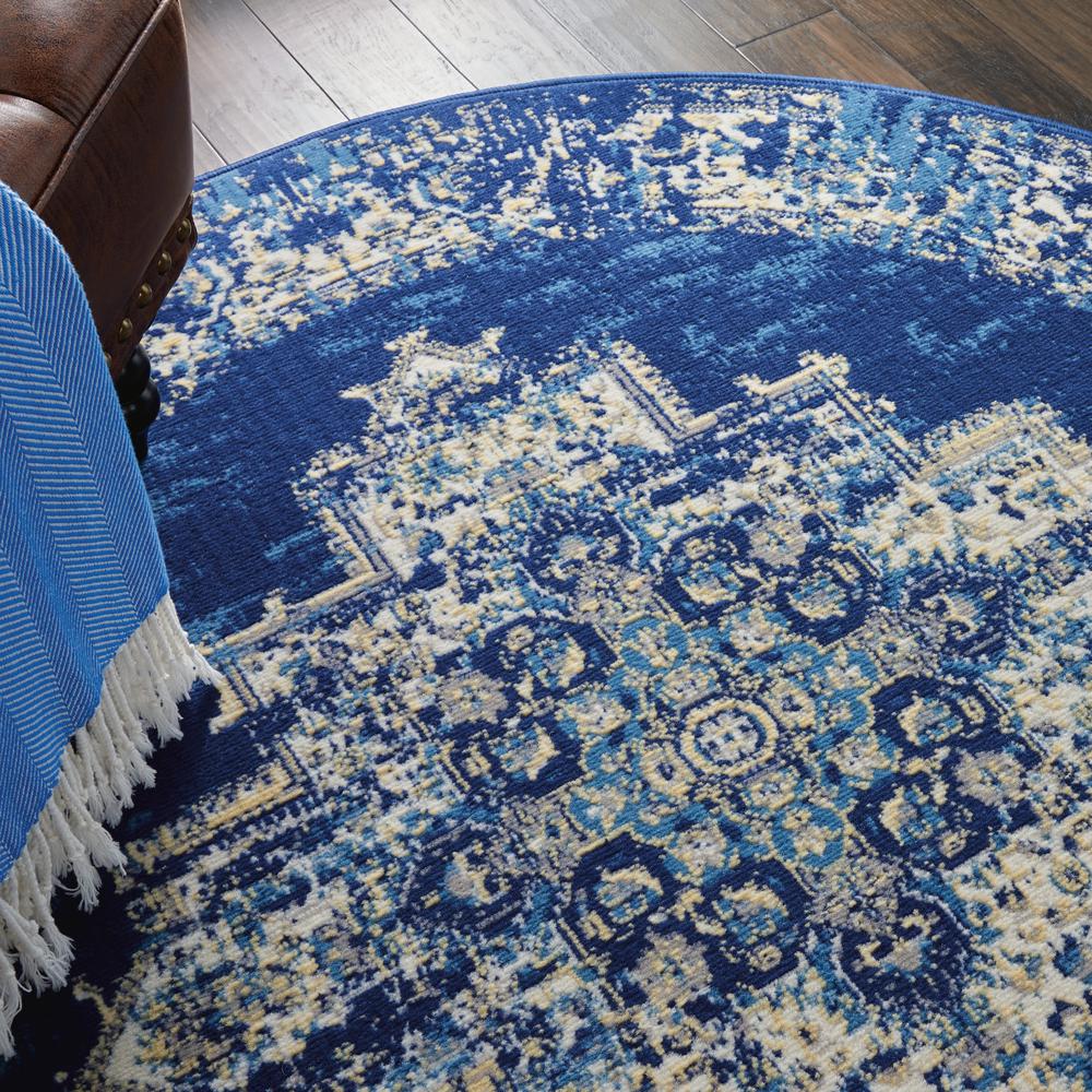 GRF14 Grafix Navy Blue Area Rug- 4' Round. Picture 8