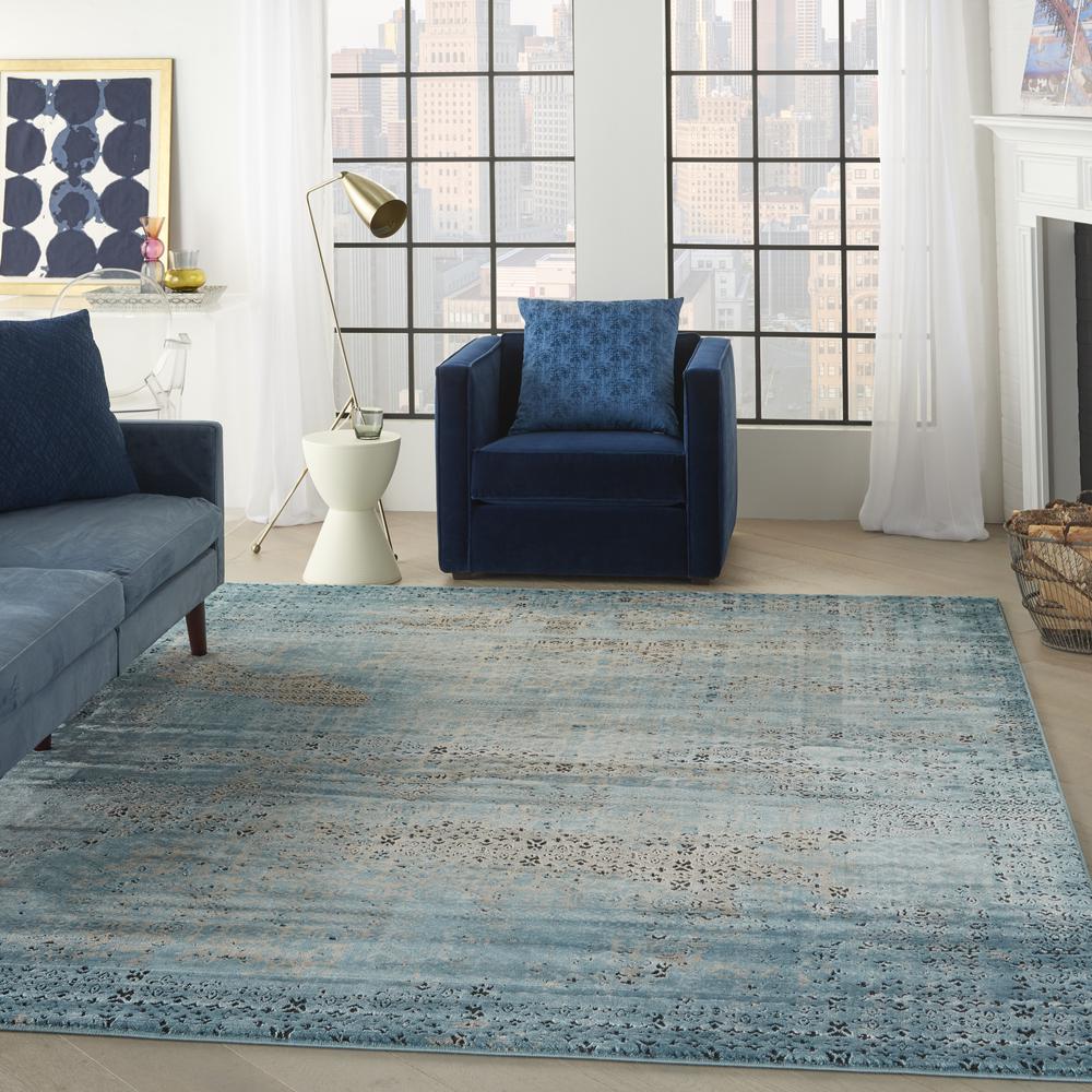 Karma Area Rug, Blue, 6'7" x 9'6". Picture 2
