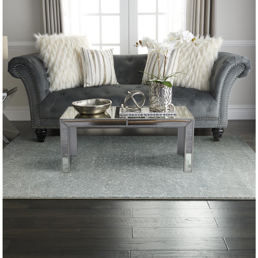 Nourison Home Elegance FAR02 Blue, Grey and White 5'x7' Contemporary Area Rug. Picture 2