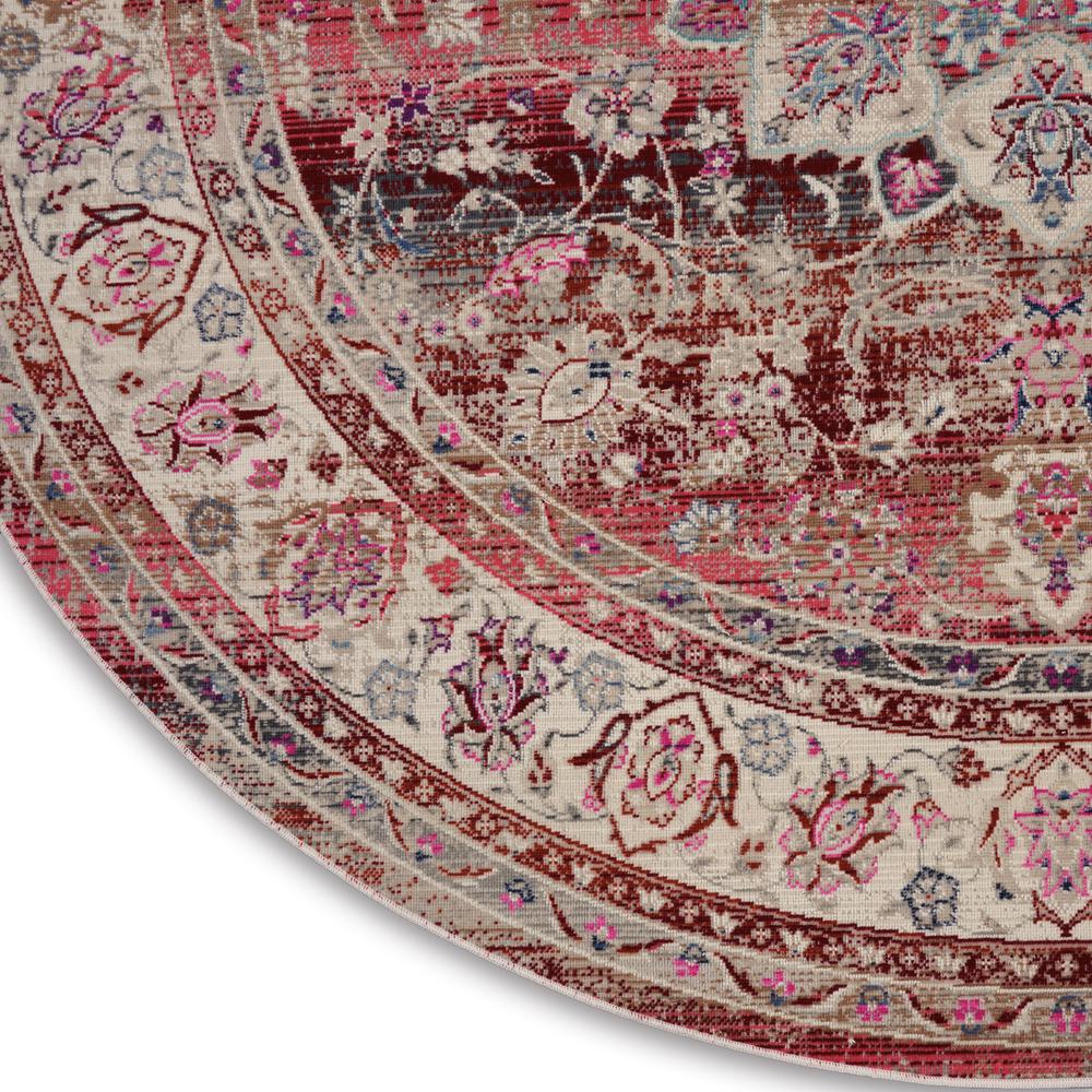 Vintage Round Area Rug, 4' x Round. Picture 5