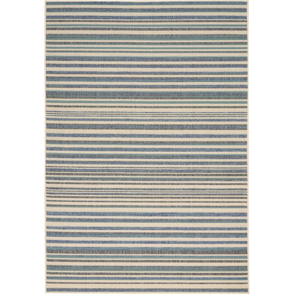 Barclay Butera Lido Blue/Cream Area Rug by Nourison. Picture 1