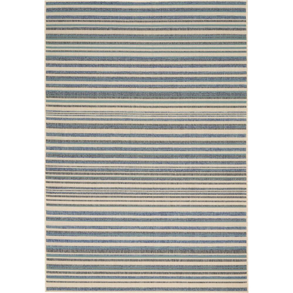 Barclay Butera Lido Blue/Cream Area Rug by Nourison. Picture 1