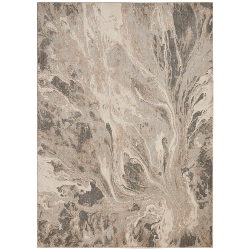 Nourison Home Elegance FAR01 Grey and White 5'x7' Contemporary Area Rug. Picture 1