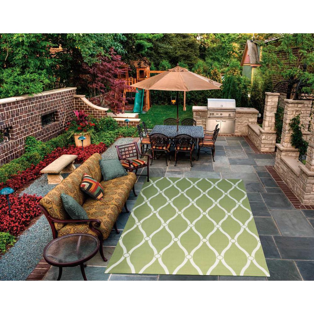 Home & Garden Area Rug, Green, 10' x 13'. Picture 2