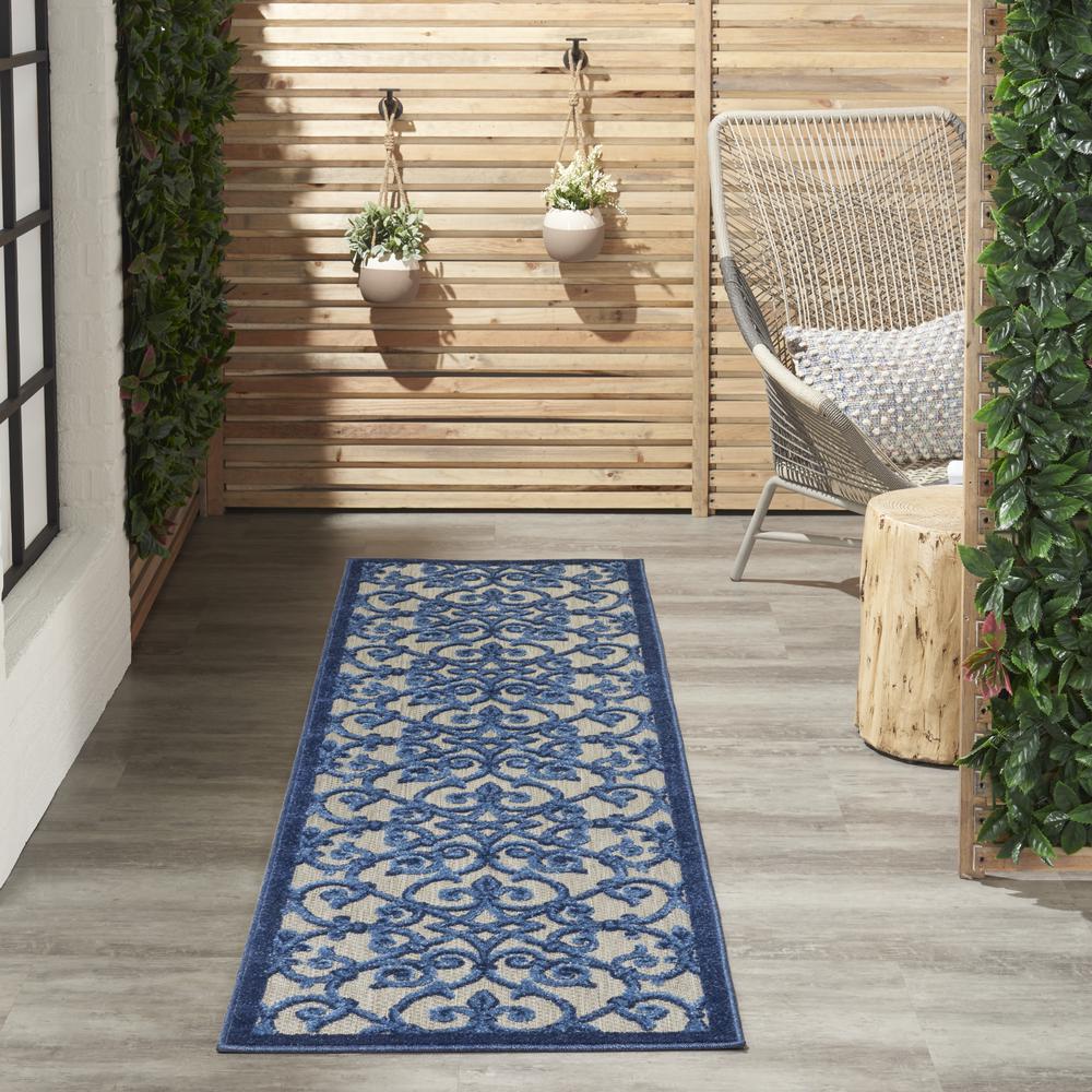 ALH21 Aloha Grey/Blue Area Rug- 2' x 6'. Picture 8
