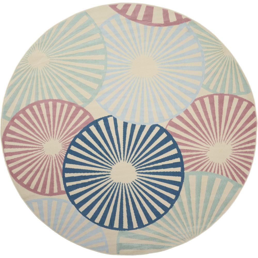 GRF20 Grafix Ivory/Multi Area Rug- 8' x ROUND. Picture 1