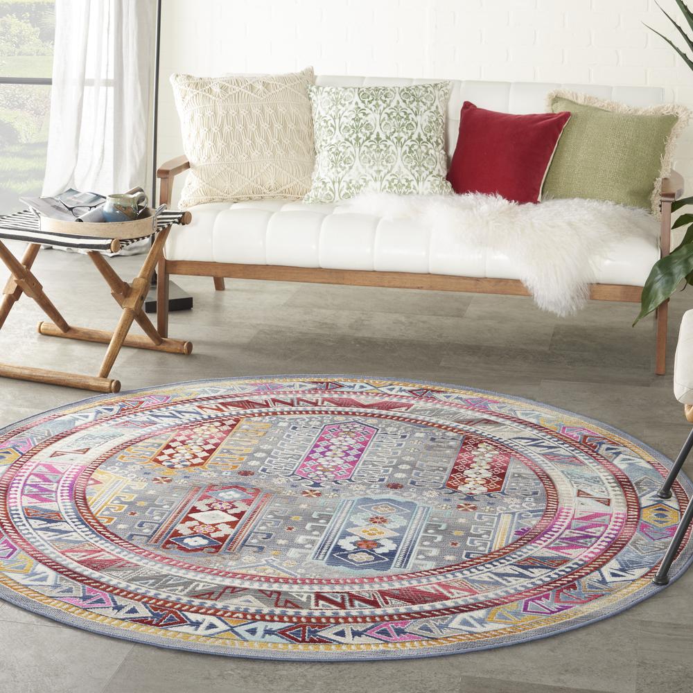 Bohemian Round Area Rug, 6' x Round. Picture 2