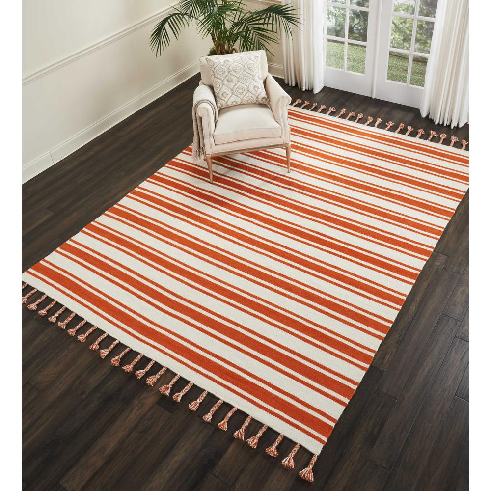 Solano Area Rug, Ivory/Orange, 8' x 10'6". Picture 2