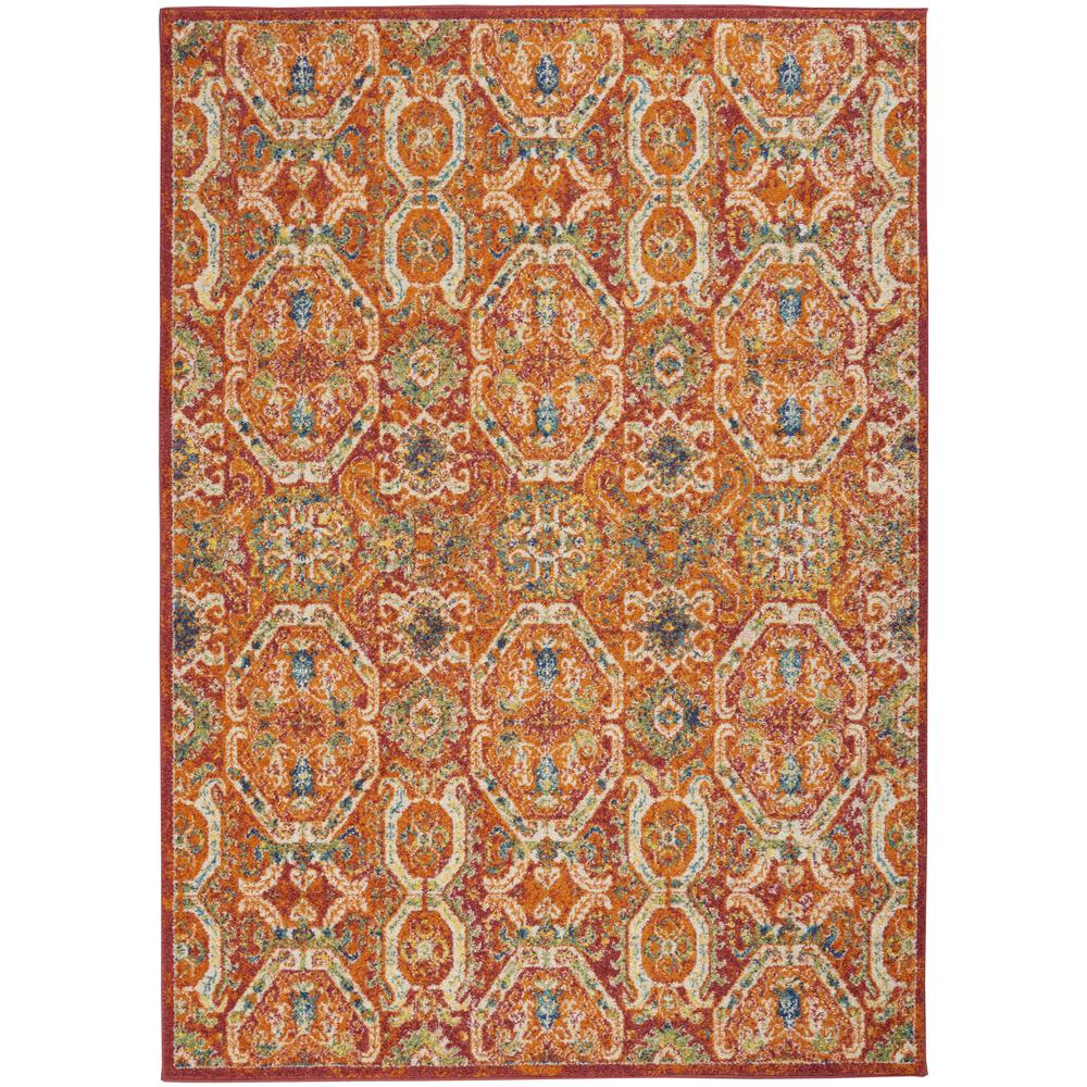 ALR05 Allur Red Multicolor Area Rug- 5'3" x 7'3". Picture 1