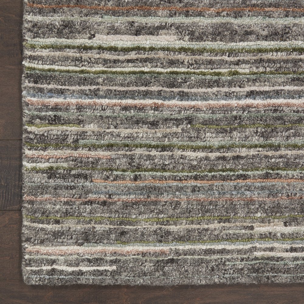 Nourison Plateau Area Rug, Grey/Green, 5'3" x 7'3", PAE01. Picture 4