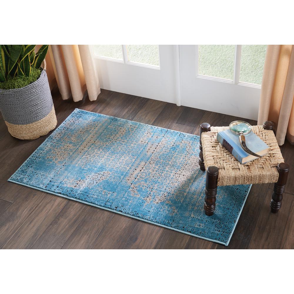 Karma Area Rug, Blue, 2'2" x 3'9". Picture 6