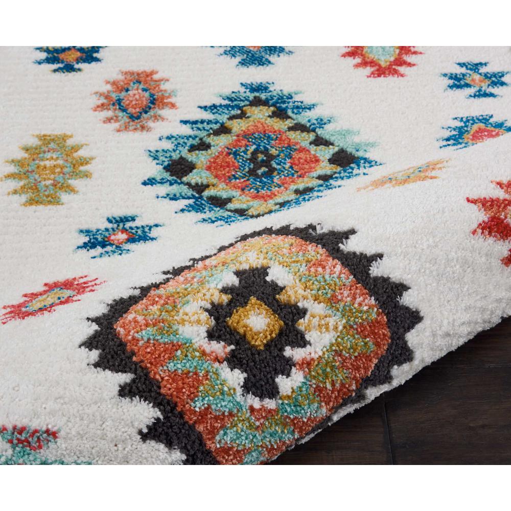 Tribal Decor Area Rug, White, 2'2" x 7'9". Picture 4