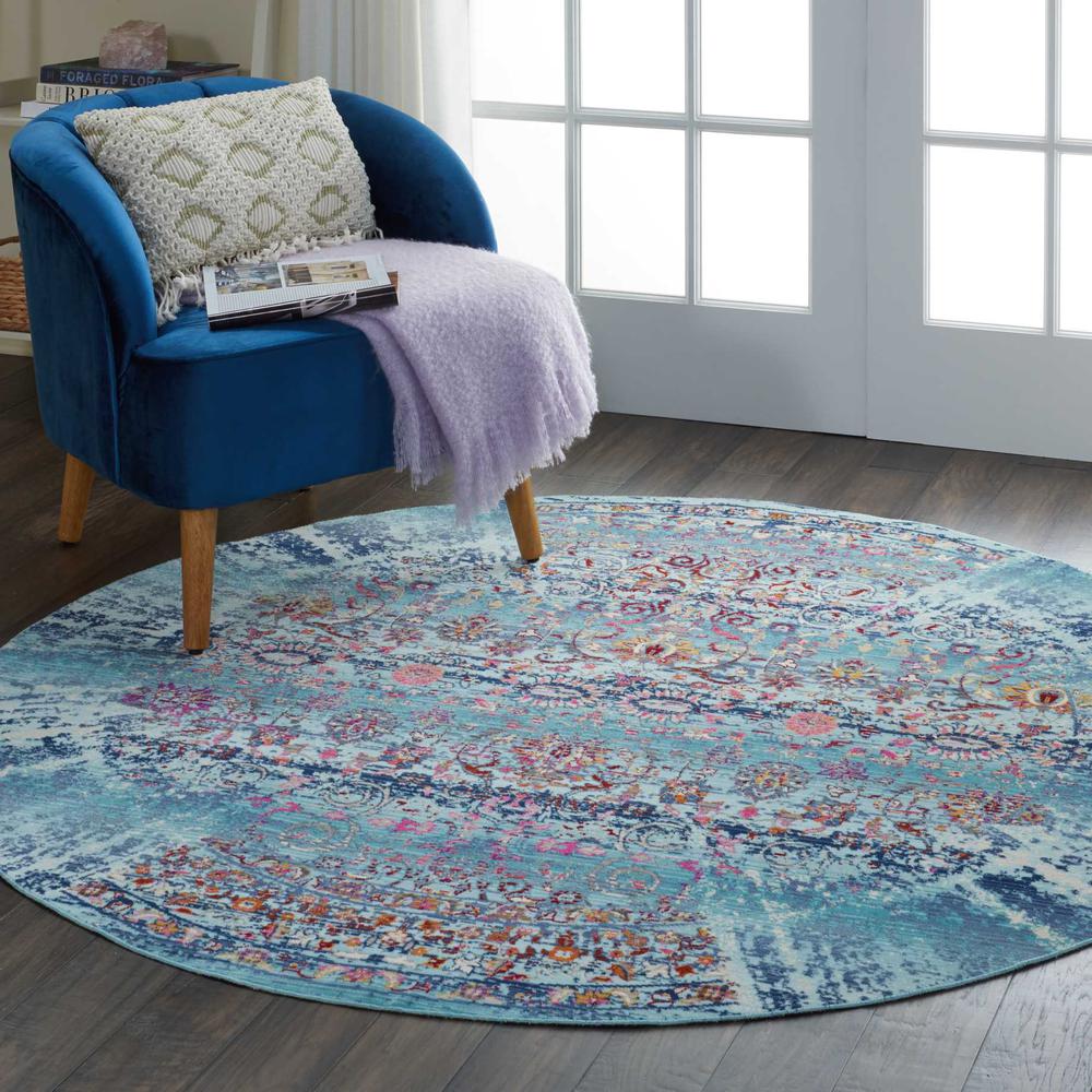 Vintage Round Area Rug, 6' x Round. Picture 9