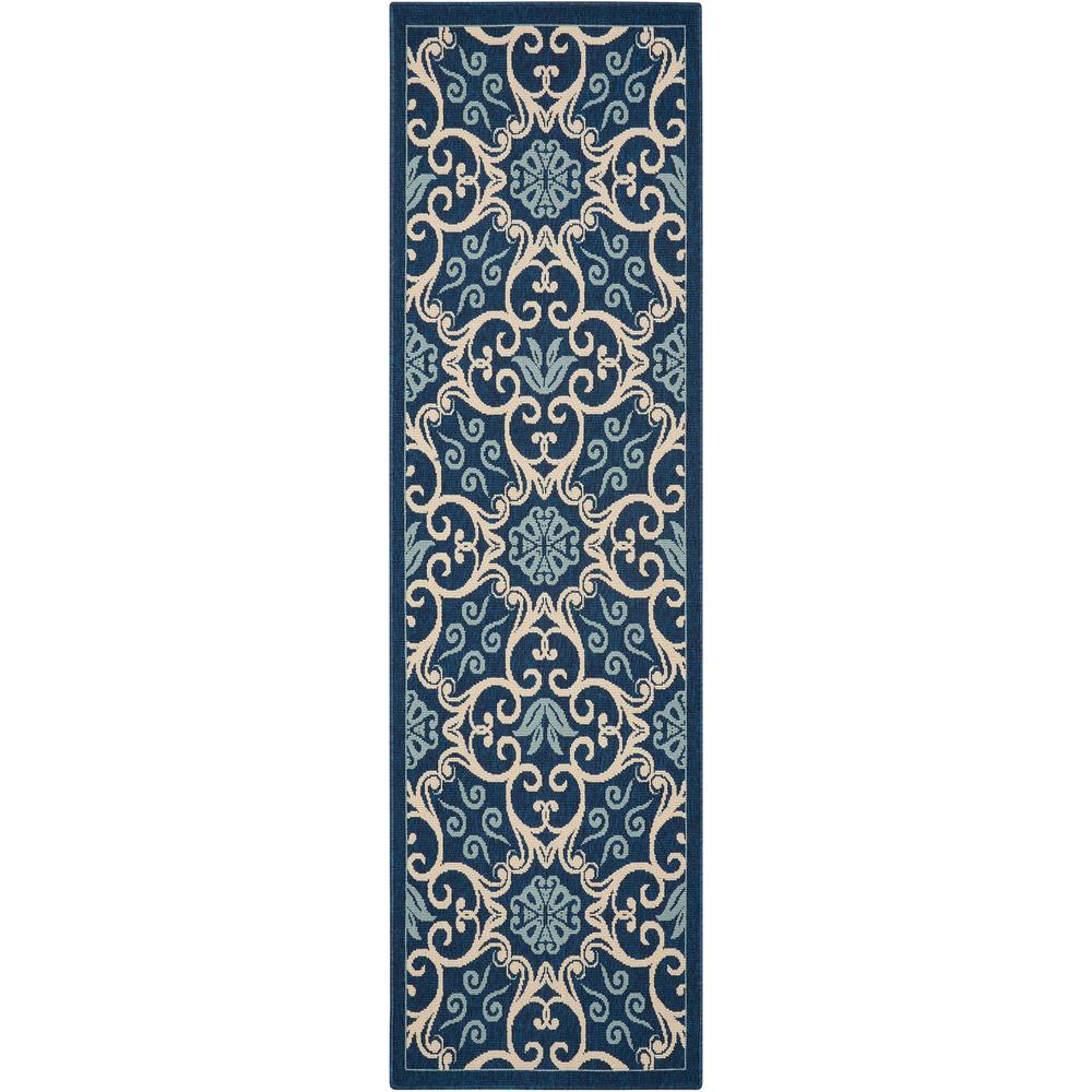 Nourison Caribbean Runner Area Rug, Navy, 2'3" x 3', CRB02. Picture 1