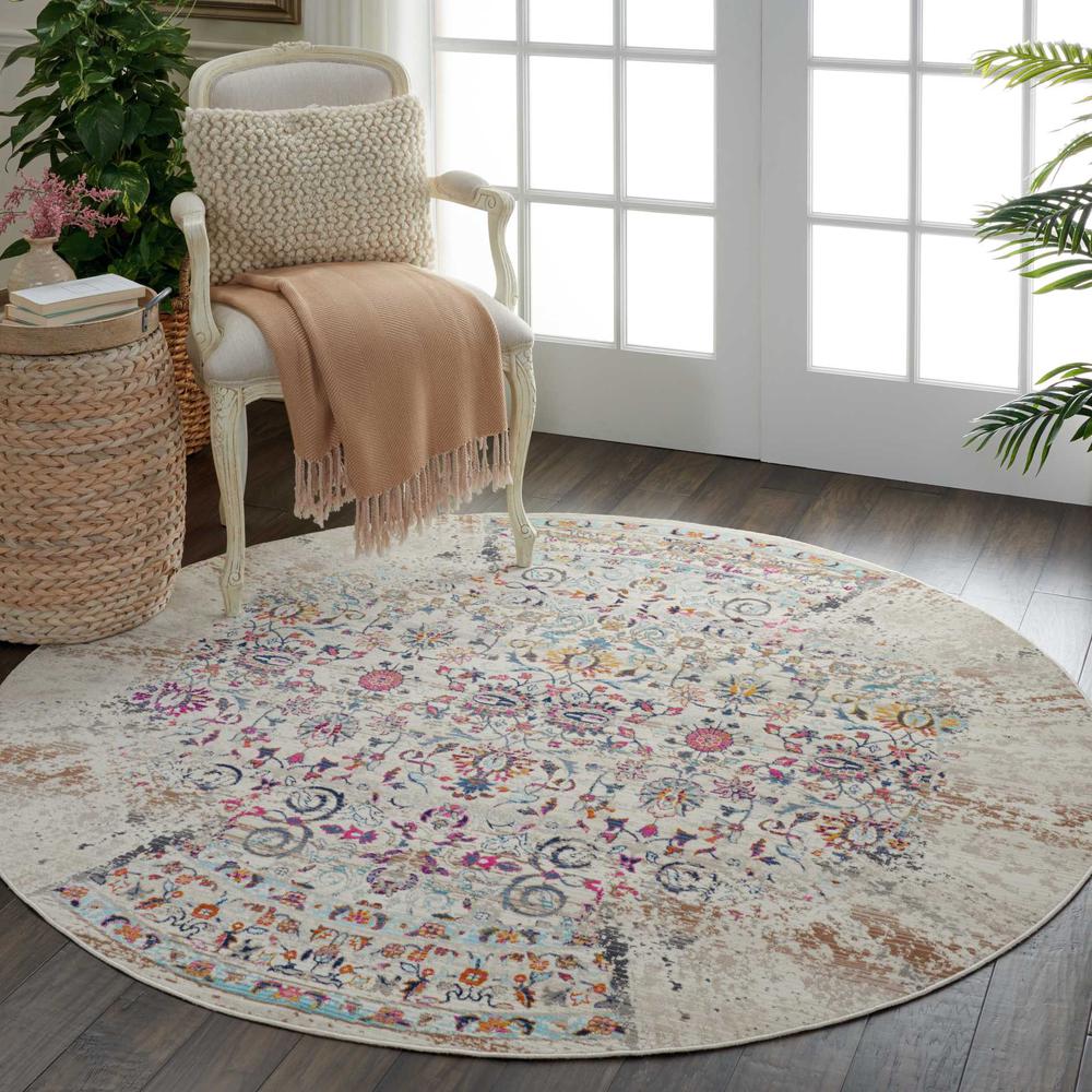 Vintage Round Area Rug, 6' x Round. Picture 3