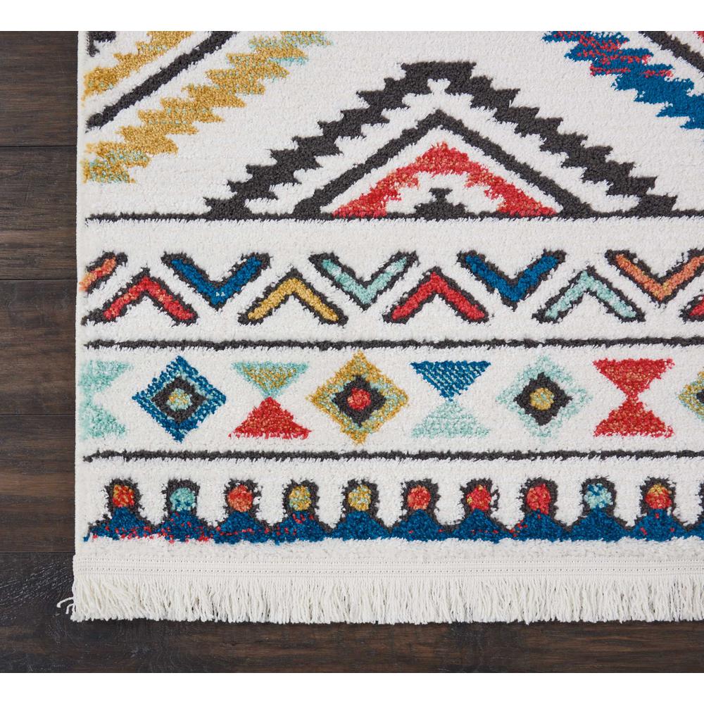 Tribal Decor Area Rug, White, 2'2" x 7'9". Picture 3