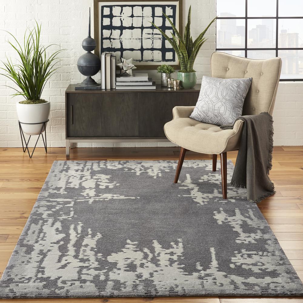 Symmetry Area Rug, Grey/Beige, 5'3" X 7'9". Picture 2