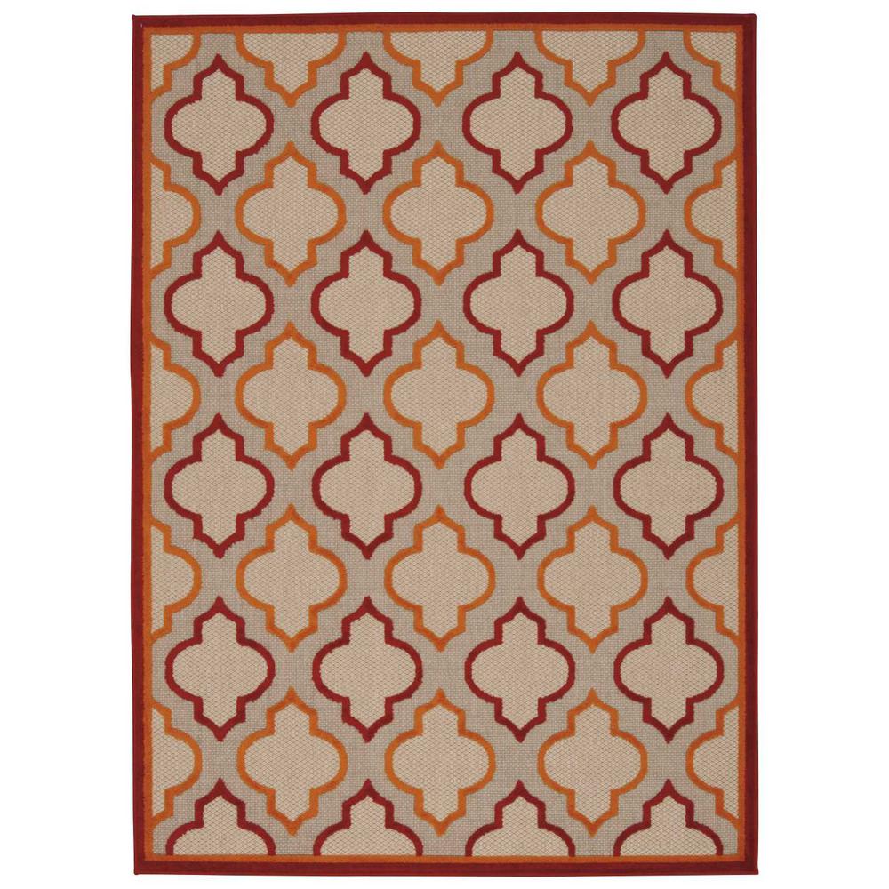 Aloha Area Rug, Red, 9'6" x 13'. Picture 1