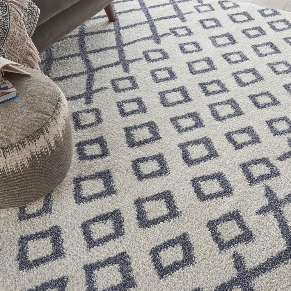 Moroccan Shag Area Rug, White, 7'10" x 10'6". Picture 8