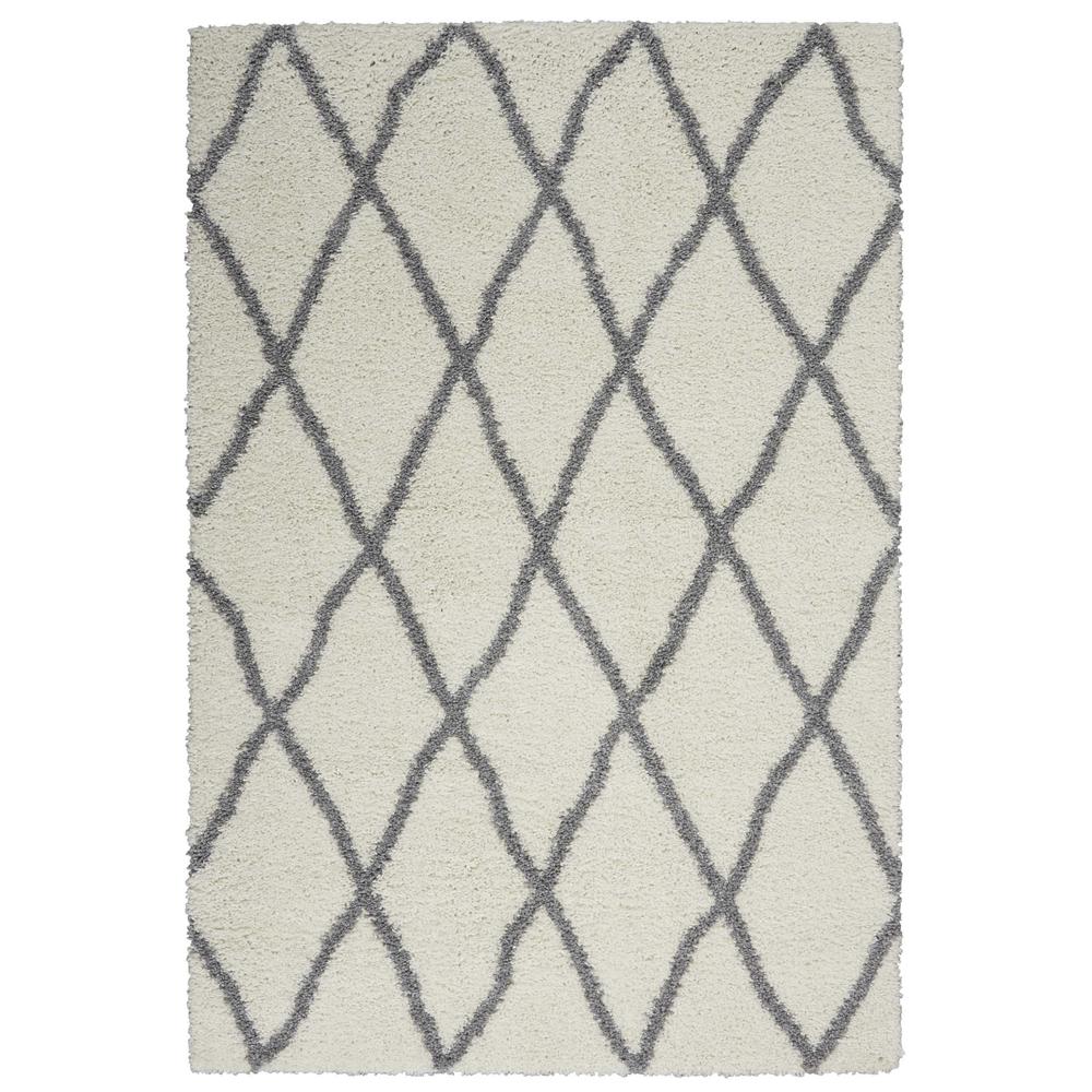 SHI02 Shangri-La Ivory/Light Grey Area Rug- 5' x 7'. Picture 1