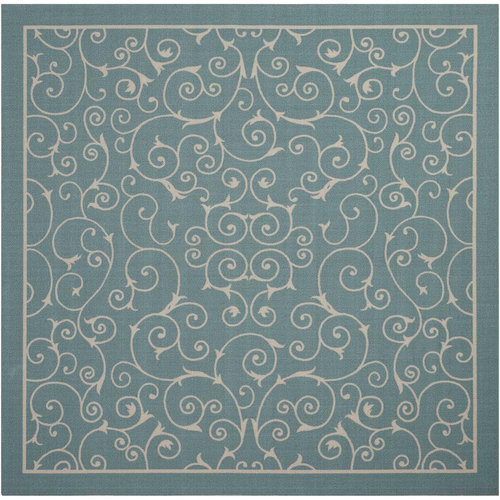 Home & Garden Area Rug, Light Blue, 6'6" x SQUARE. Picture 1