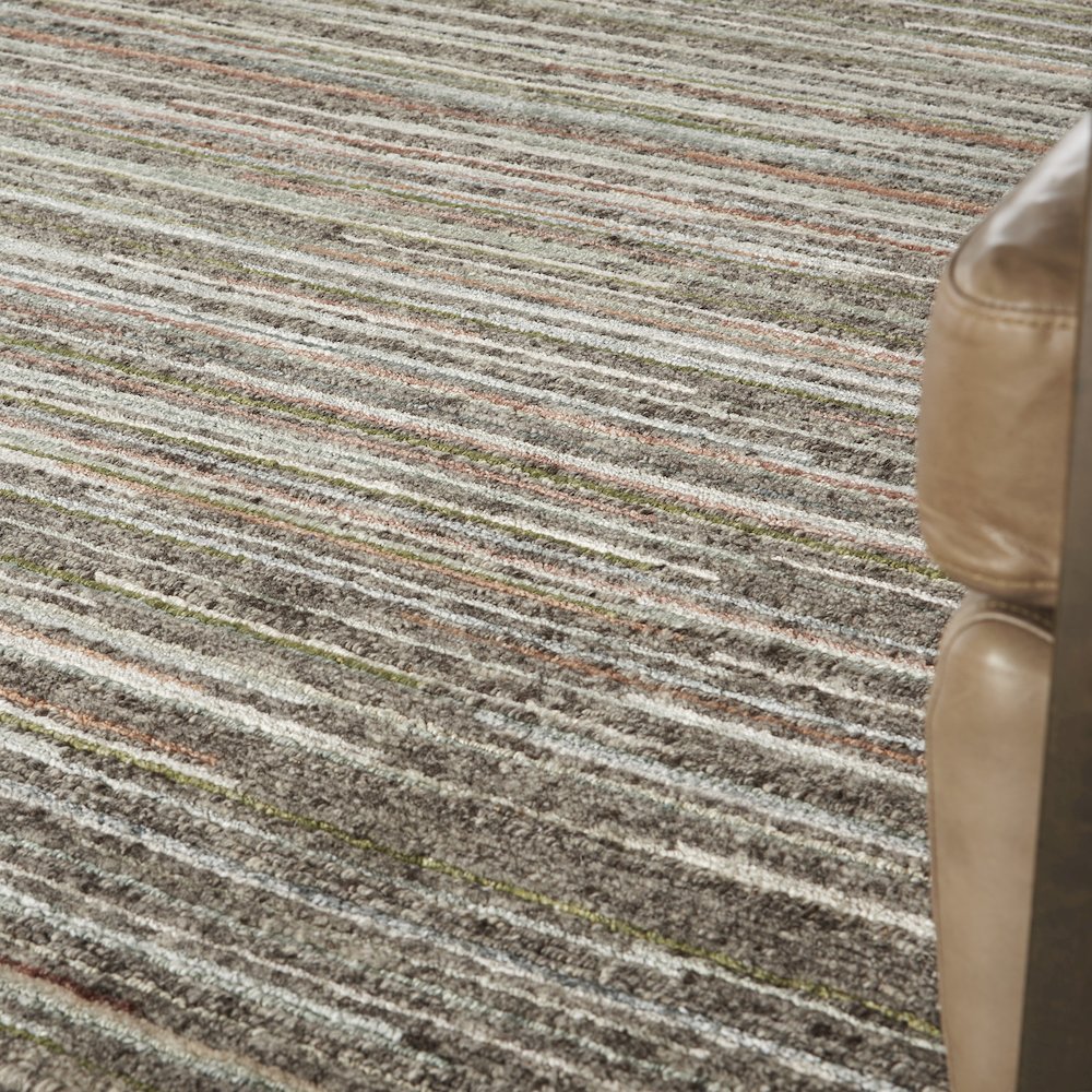 Nourison Plateau Area Rug, Grey/Green, 5'3" x 7'3", PAE01. Picture 8