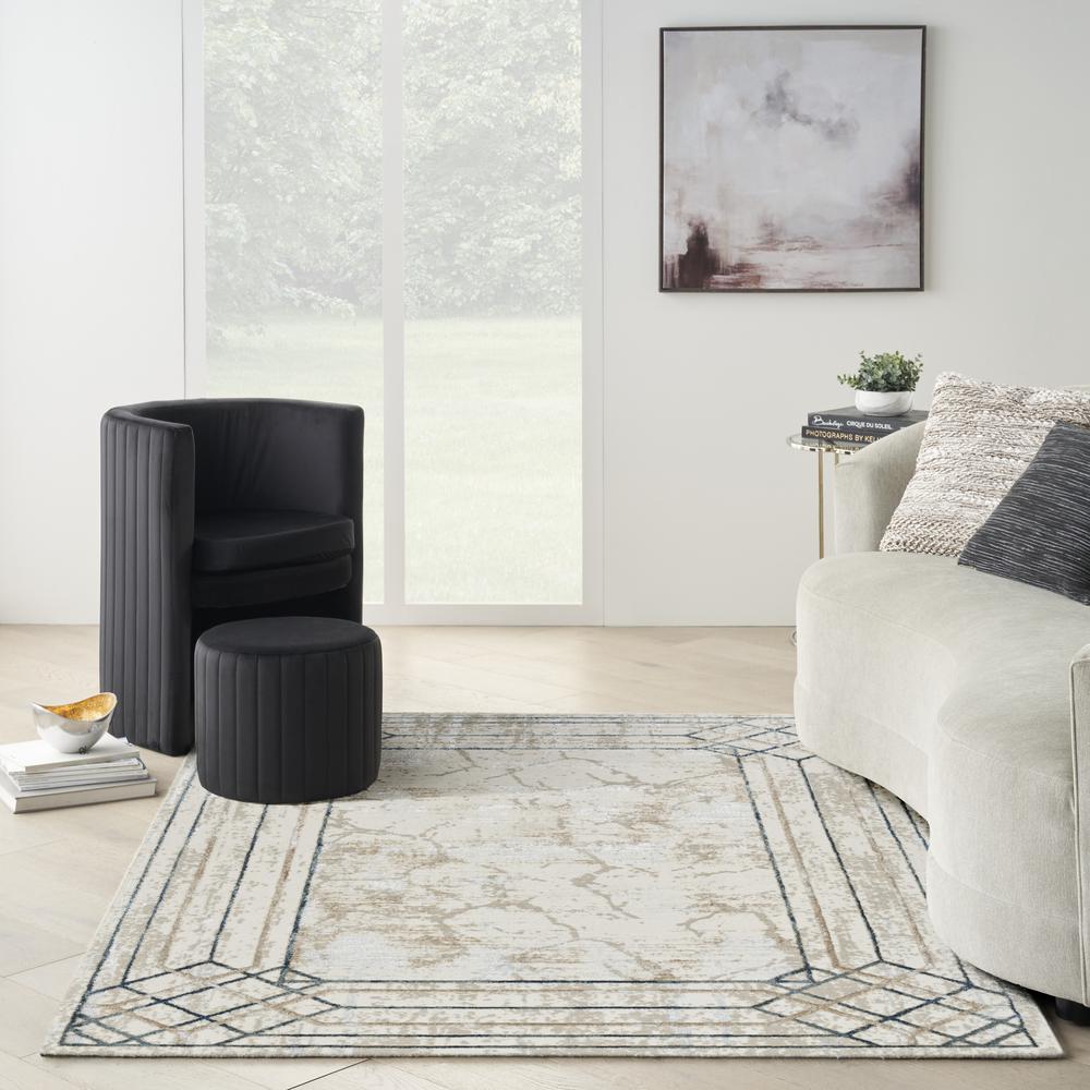 Mid-Century Modern Rectangle Area Rug, 5' x 7'. Picture 2
