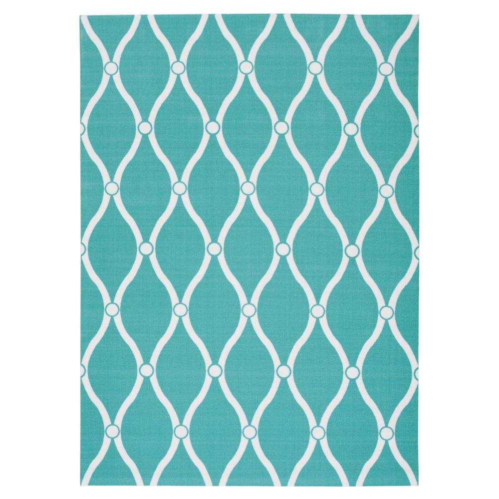 Home & Garden Area Rug, Aqua, 10' x 13'. Picture 1