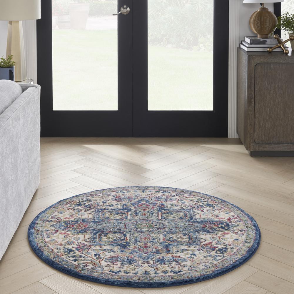 Bohemian Round Area Rug, 4' x Round. Picture 9