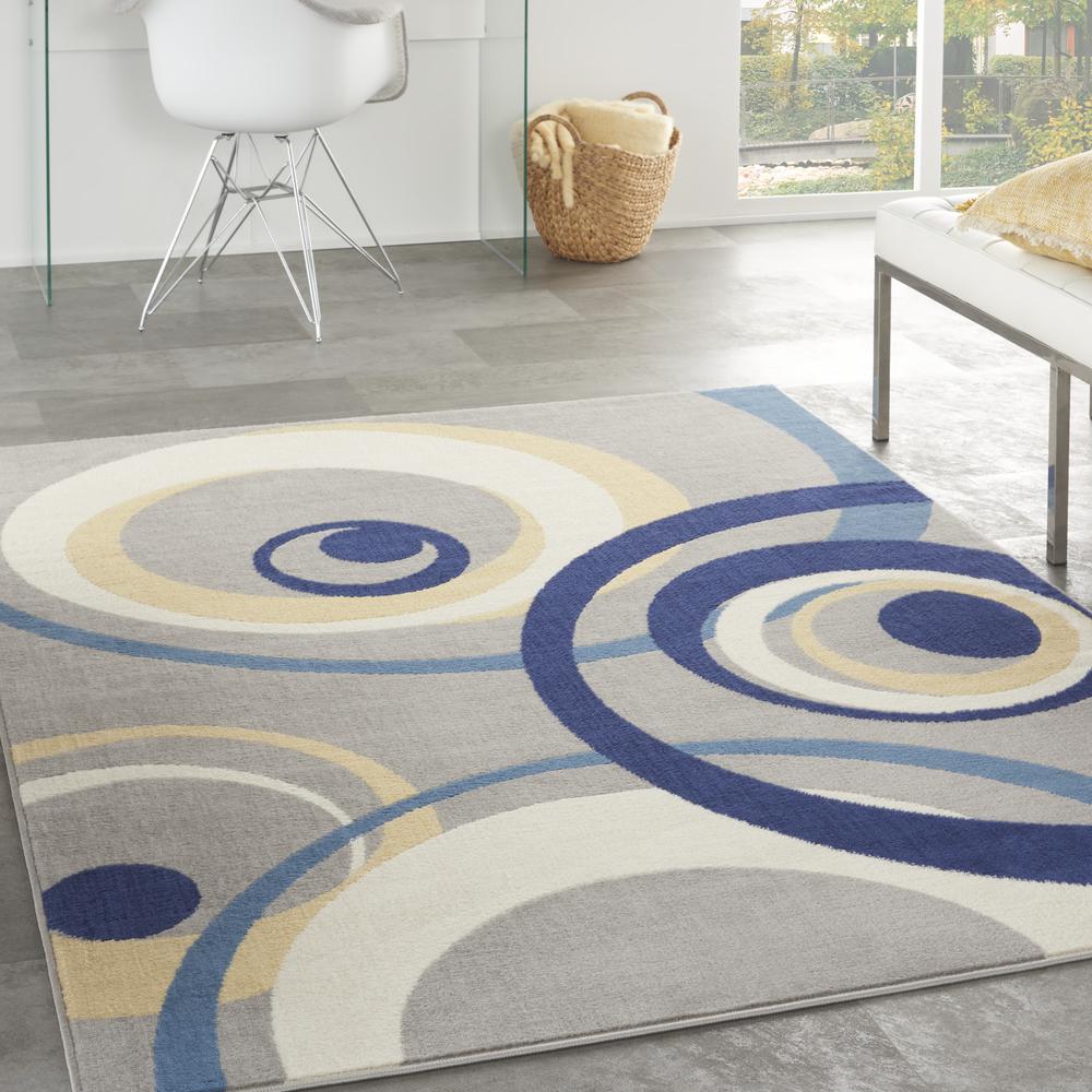 Mid-Century Modern Rectangle Area Rug, 5' x 7'. Picture 3