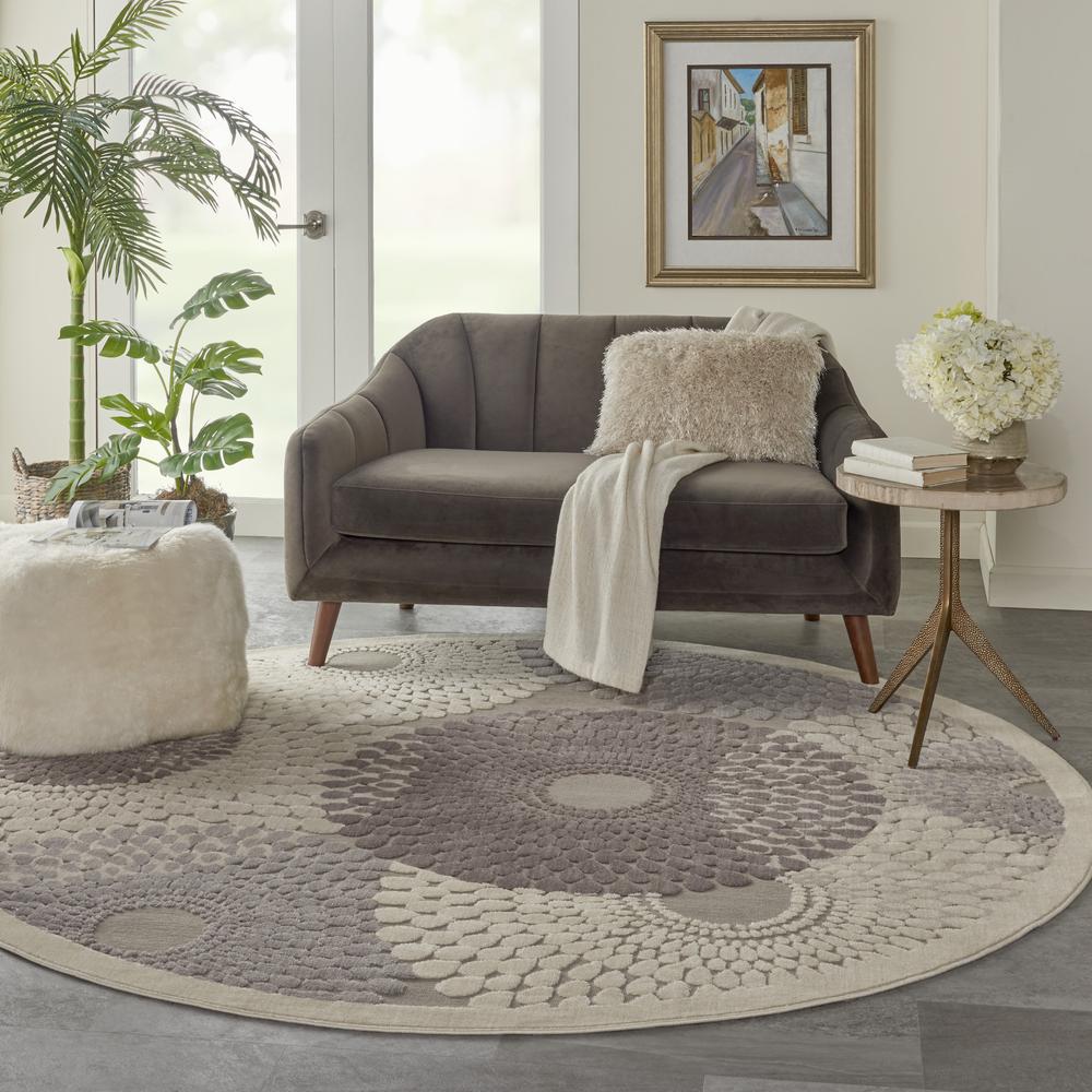 Graphic Illusions Area Rug, Grey, 7'9" x ROUND. Picture 8
