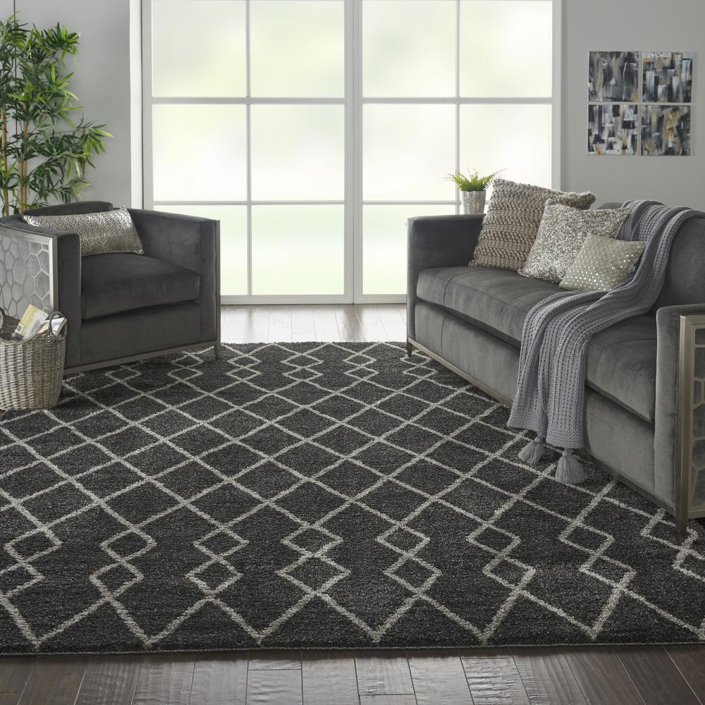 Nourison Home Geometric Shag Area Rug. Picture 3
