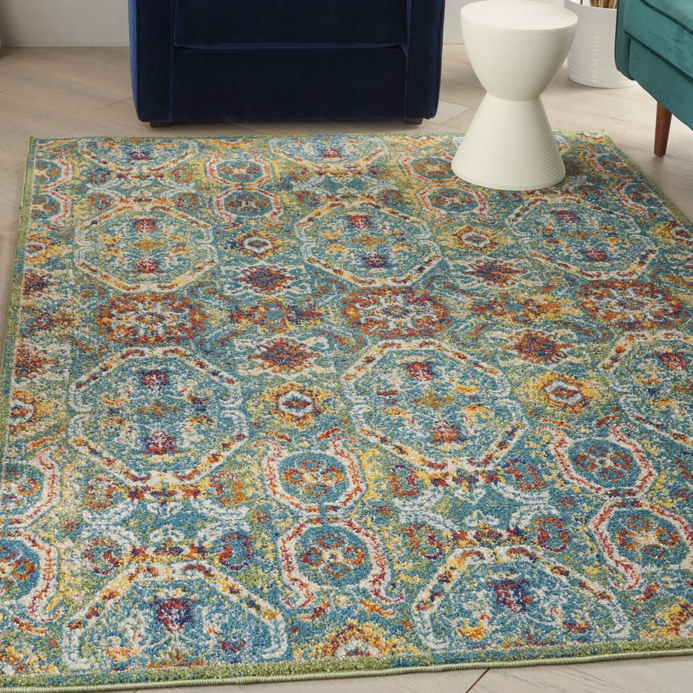 ALR05 Allur Turquoise Multicolor Area Rug- 5'3" x 7'3". Picture 1