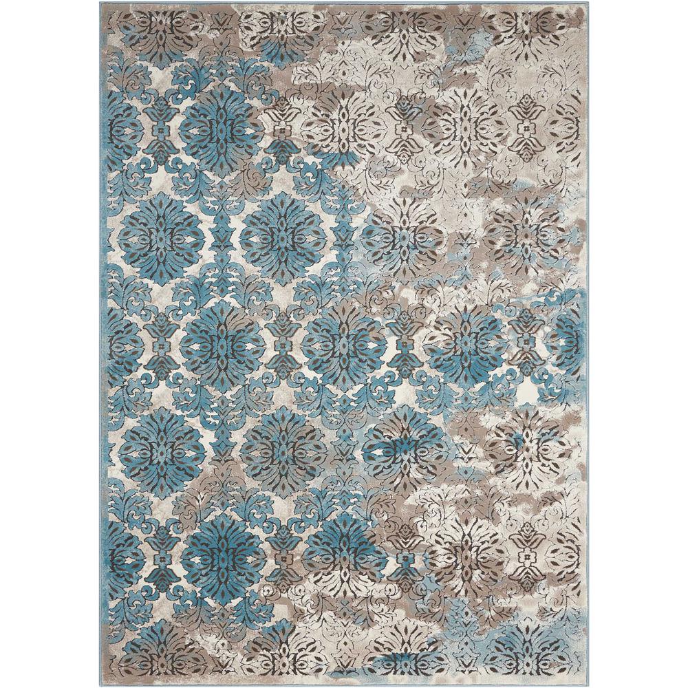 Karma Area Rug, Ivory/Blue, 3'9" x 5'9". Picture 1