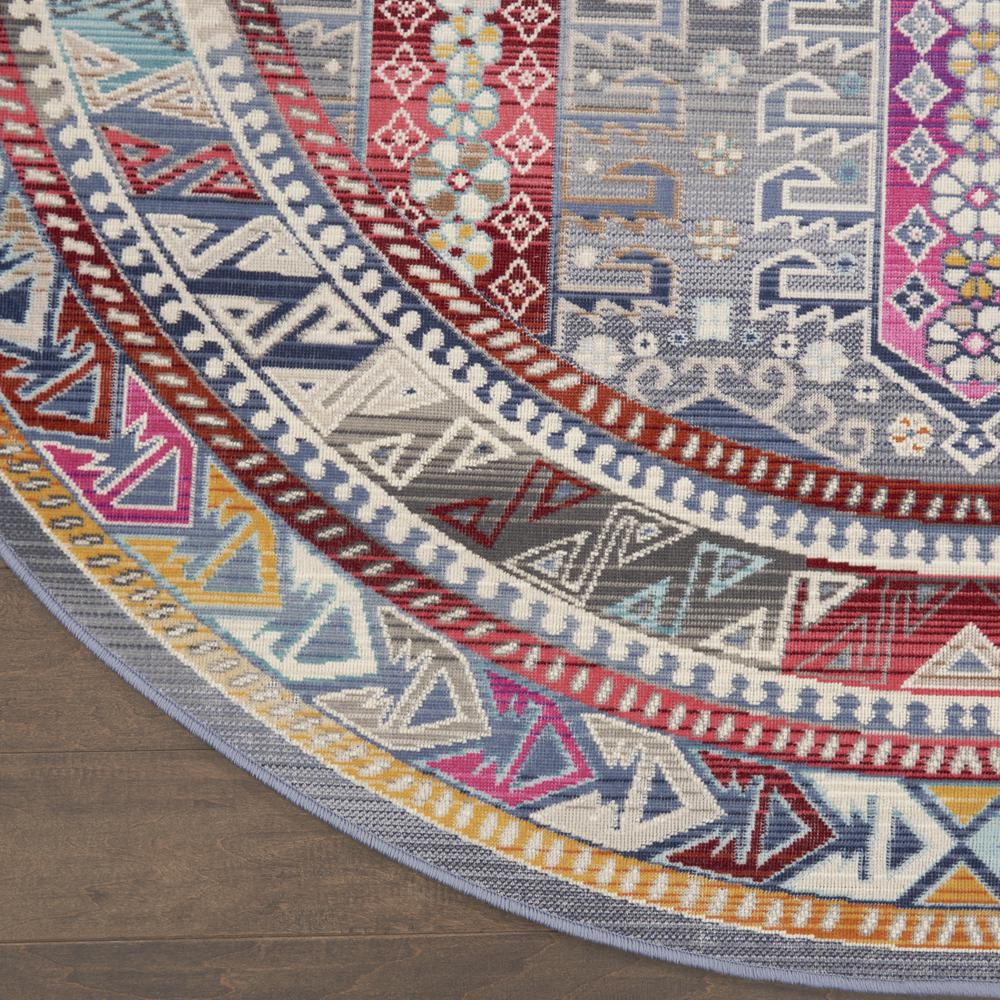 Bohemian Round Area Rug, 4' x Round. Picture 4