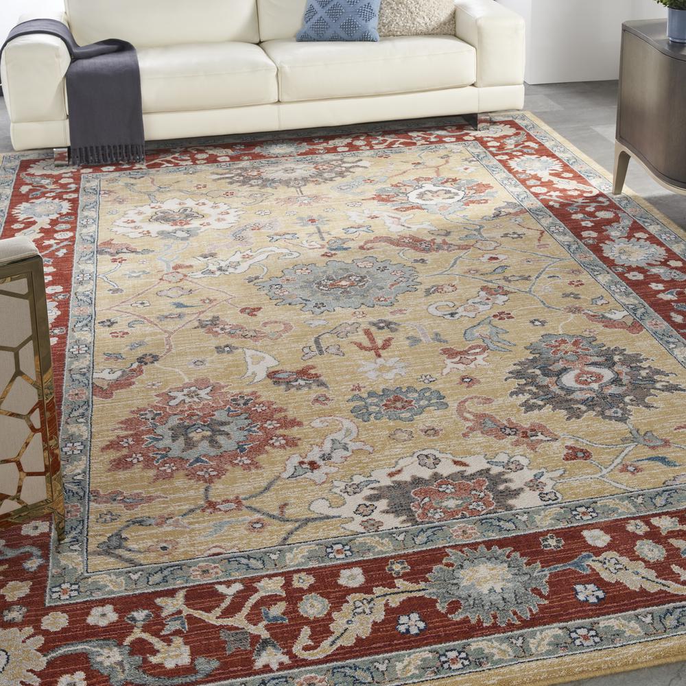 Nourison Parisa 8'6 x 11'6 Gold Brick Area Rug. Picture 2