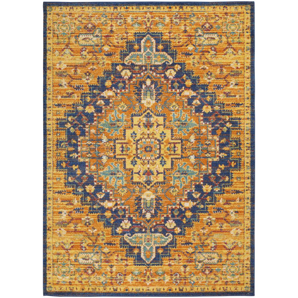 ALR04 Allur Orange Multicolor Area Rug- 5'3" x 7'3". Picture 1