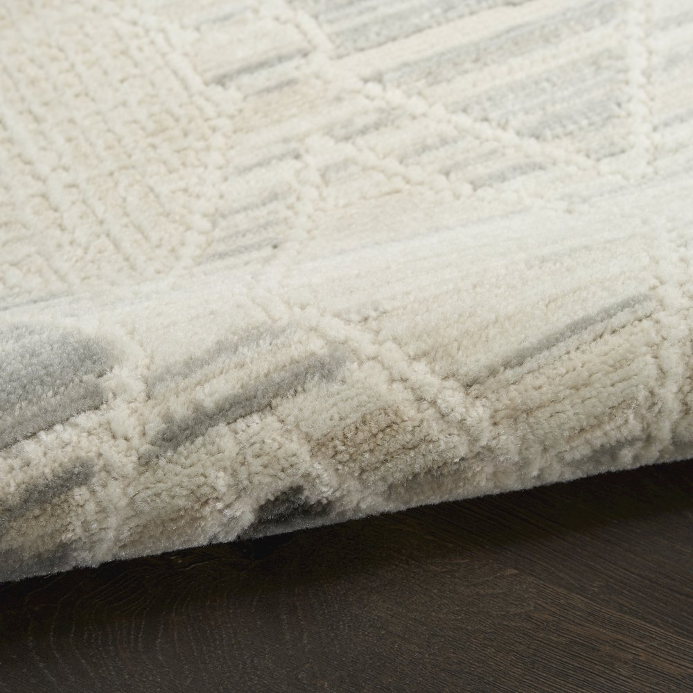 Serenity Home 9' x 12' Beige Grey Modern Indoor Rug. Picture 7